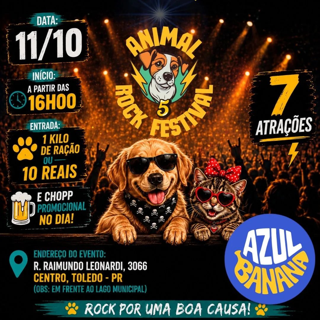 Cobertura informativa sobre 5º animal rock festival reúne música e solidariedade neste domingo em toledo em Toledo